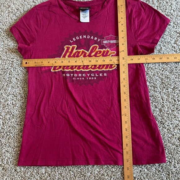 Harley-Davidson Womens Sz L Legendary Motorcycles T-Shirt Graphic Tee - Picture 8 of 9